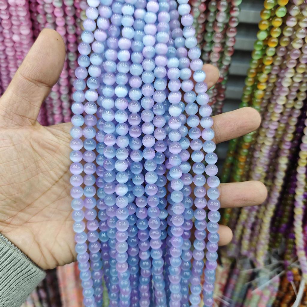8mm Cat's Eye Stone Beads: Single, Double, Triple-Color, DIY Jewelry Round Beads