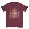 Mens TShirts Spain Coat of Arms Spanish Map Vintage Pure Cotton Tees Short Sleeve  T Shirt Round Collar Clothing Gift Idea