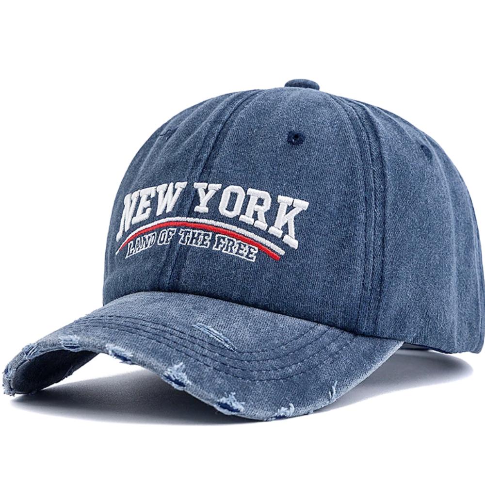 New Unisex Vintage Washed Cotton Cap New York Embroidered Baseball Cap For Men & Women Retro Streetwear Outdoor Dad Hats
