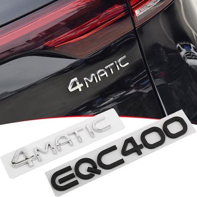3D Letters Word EQC400 4MATIC Emblem Nameplate For  EQC 350 400 Rear Trunk Logo Sticker Silver Black Car Styling