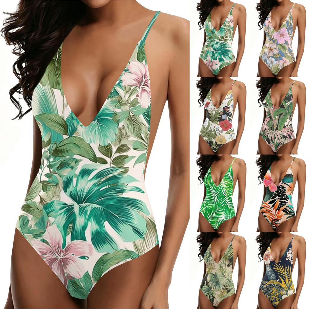 Women Swimsuit Tummy Control Deep V Neck U Back Adjustable Straps Resort Swimwear Bathing Suit 2026 Summer Beach