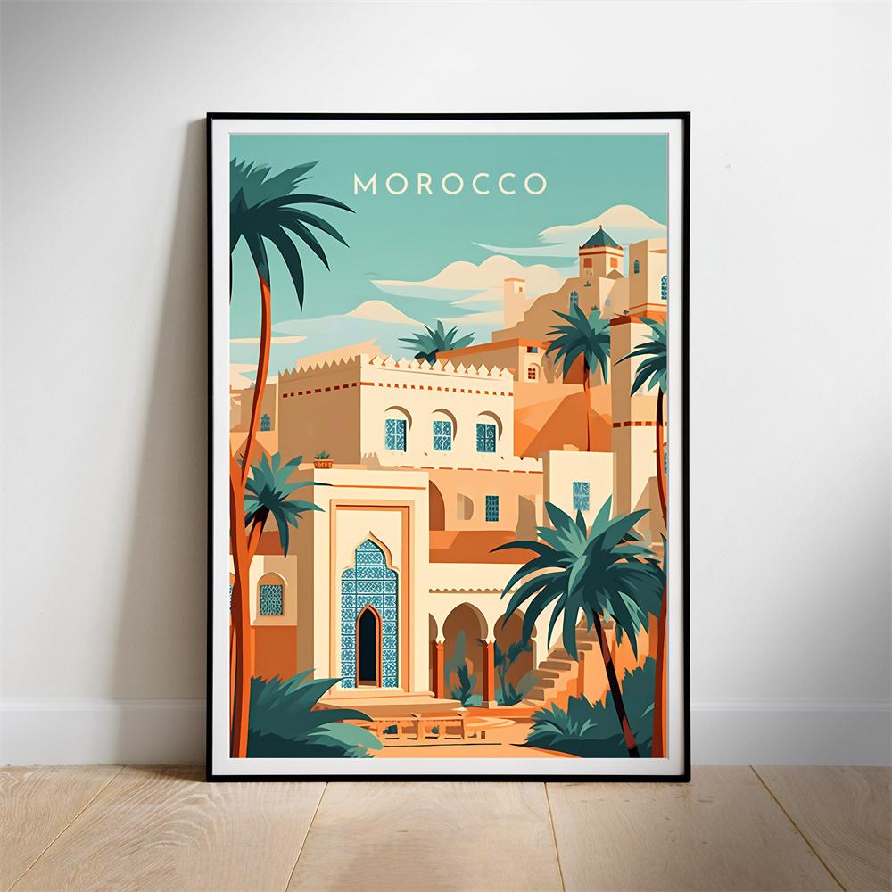 Morocco Travel Poster Landscape Morocco Travel Poster Prints Morocco Travel Poster Canvas Painting Home Bedroom Wall Decor