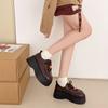 Black Muffin Platform Shoes Women's 2025 Autumn New Models with Skirt Jk Small Leather Shoes Retro British Style Loafers