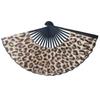 Fashion Leopard Print Folding Fan Large Elegant Classical Dance Fan Lightweight with Black Frame Silk Fan Women Party Gifts