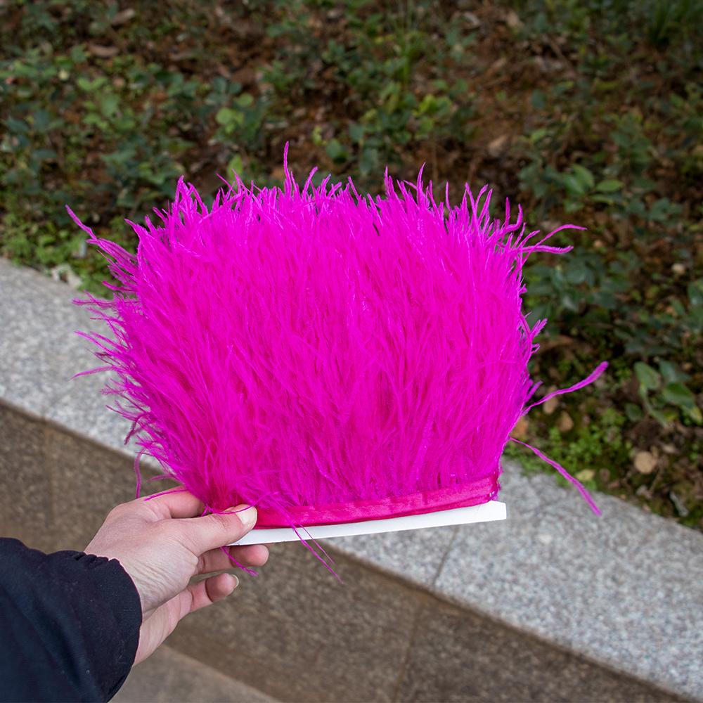 8-10 cm Högkvalitativ Strutsfjäder Trim Frans Naturliga Plymer Band För Hantverk Kläder Sybehör Bröllopsdekoration