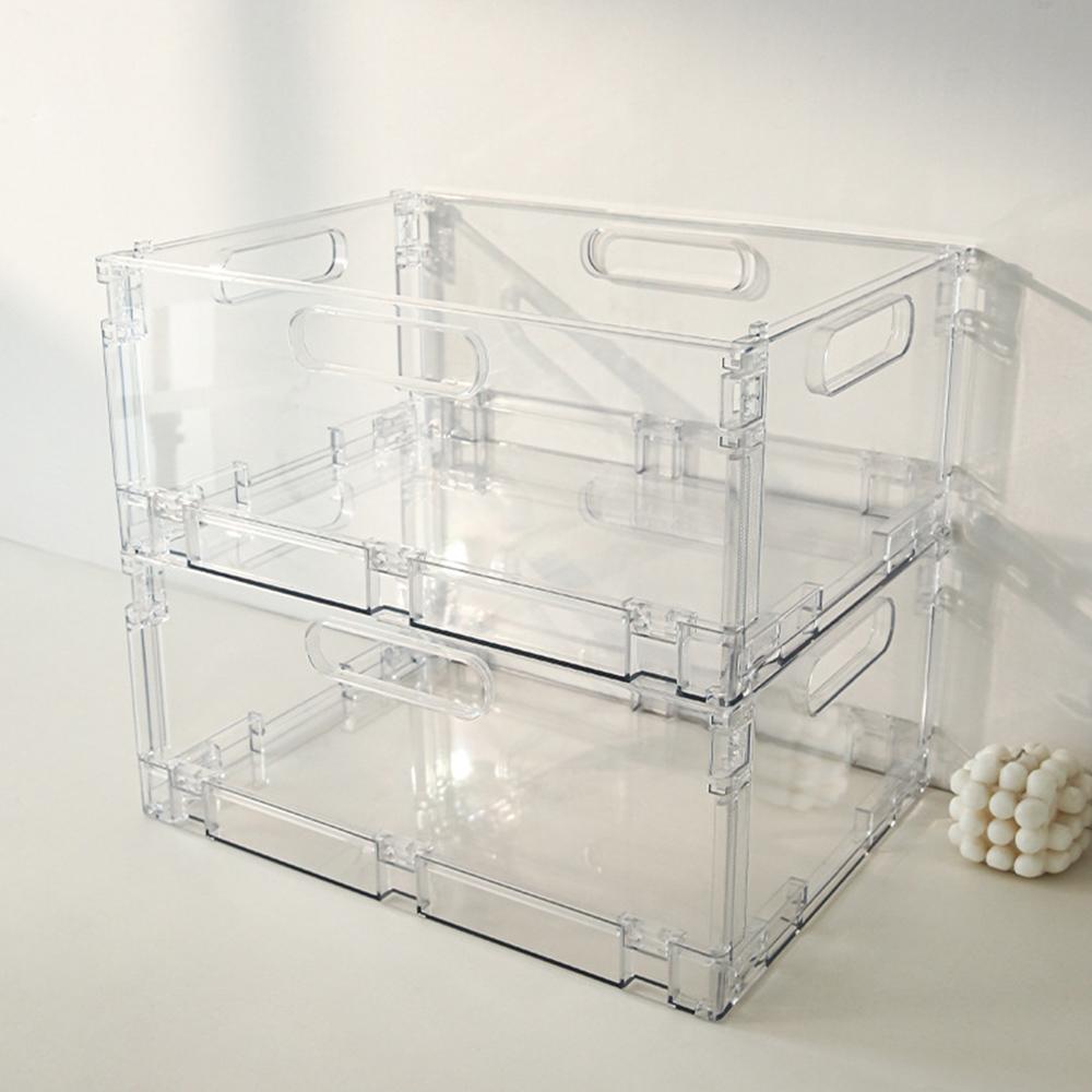 Transparent Desktop Cosmetic Storage Drawer Stackable Storage Box Acrylic Rack Sundries Snack Makeup Storage Basket Organizer