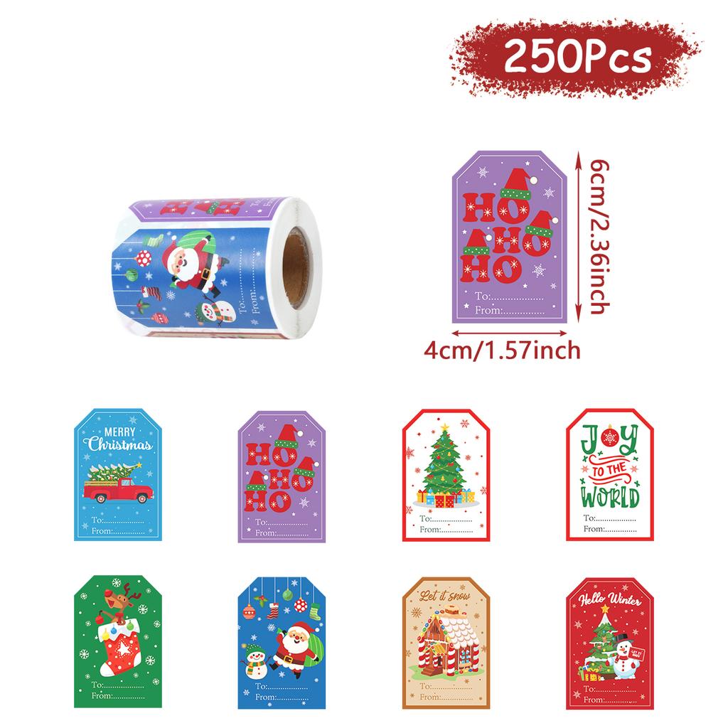 Christmas Gift Name Stickers Merry Christmas Decorations for Home 2025 Xmas Gifts Lables Ornament Navidad Natal New Year 2026