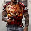 3D Printing T-Shirt Demon Weird Top Street Men's T-Shirt Skull O Neck Fashion Men's Top Short Sleeve Summer Men T-Shirt