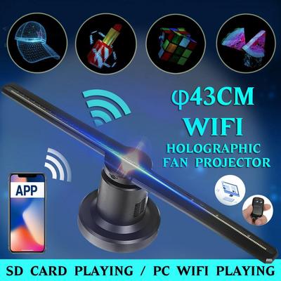 AC 100-240V 224LED Wifi 3D Holographischer Projektor Hologramm Player LED Anzeige Bildgebende Lampe Lüfter Werbelicht Fernbedienung
