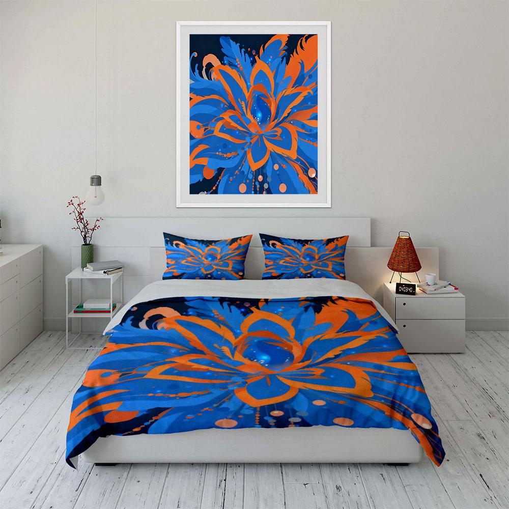 Colorful Floral Design Set Soft Comfortable Duvet Cover Bedding Set Included 1*Duvet Cover & 2*Pillowcases, Gift