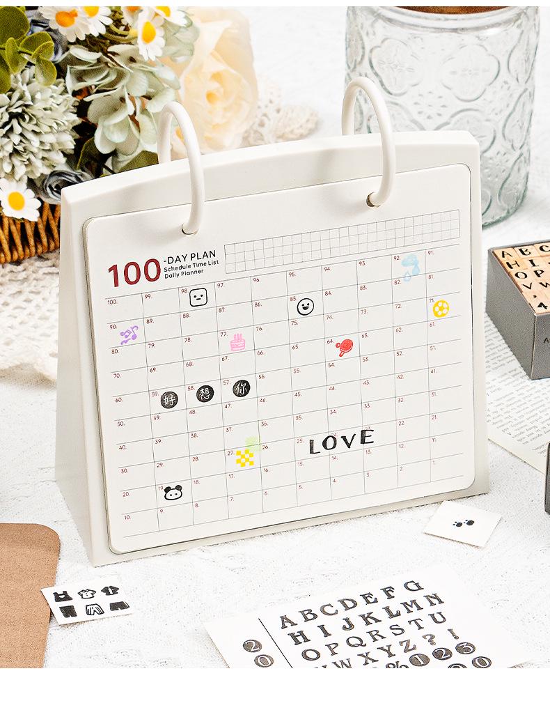 42-Piece Wooden Stamp Set: Numbers, Letters, Geometric Shapes & Happy Party Series