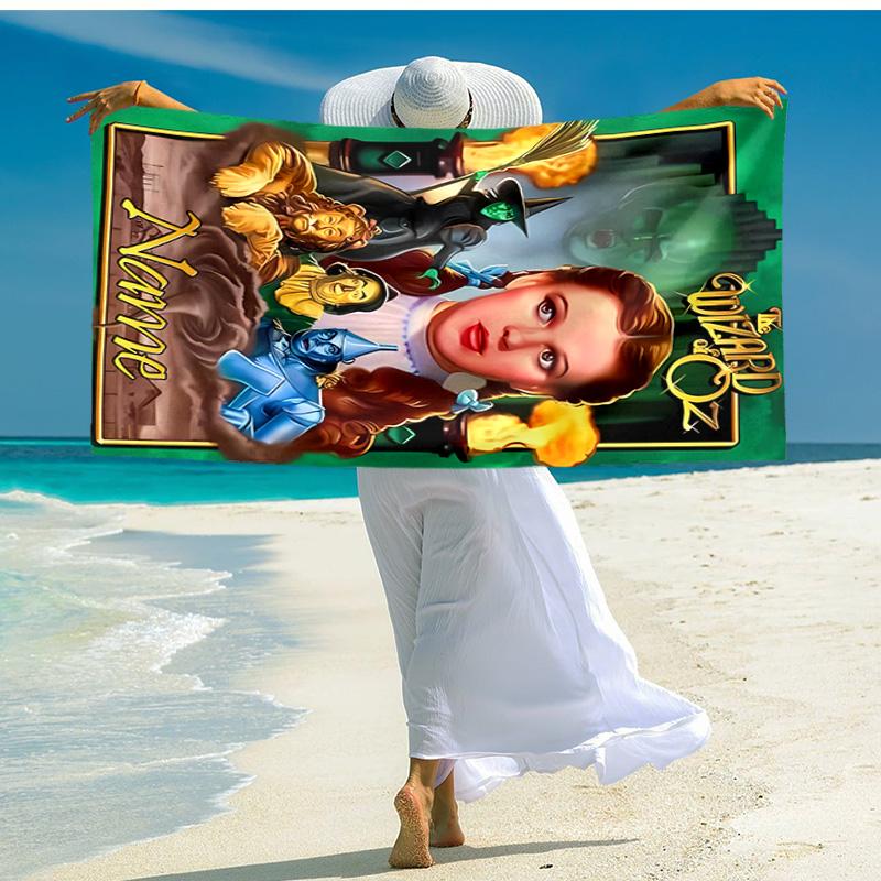 Personalized Customized Proof Beach Towel with The Wizard of Oz Pattern - Soft, Absorbent,quick-drying,perfect Swimming,camping&bathing