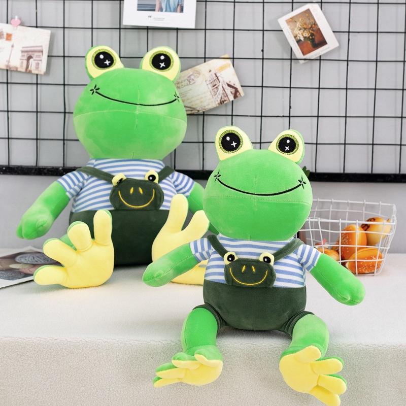 Cute Plush Frog Toy With Shoulder Strap For Kids' Sleeping Companion
