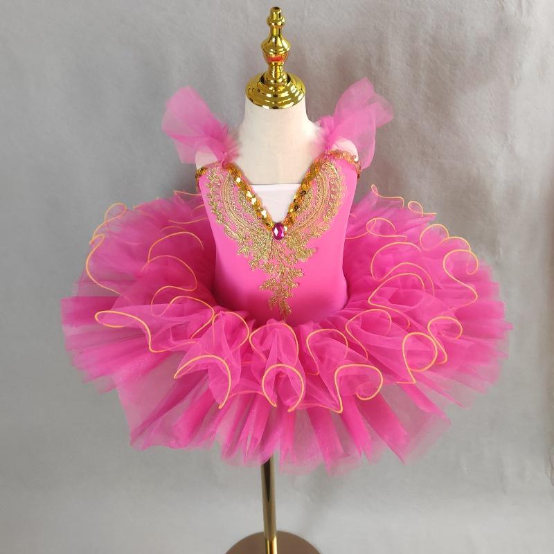 Girls' Strappy Tulle Ballet Tutu - Child's Swan Dance Performance Costume