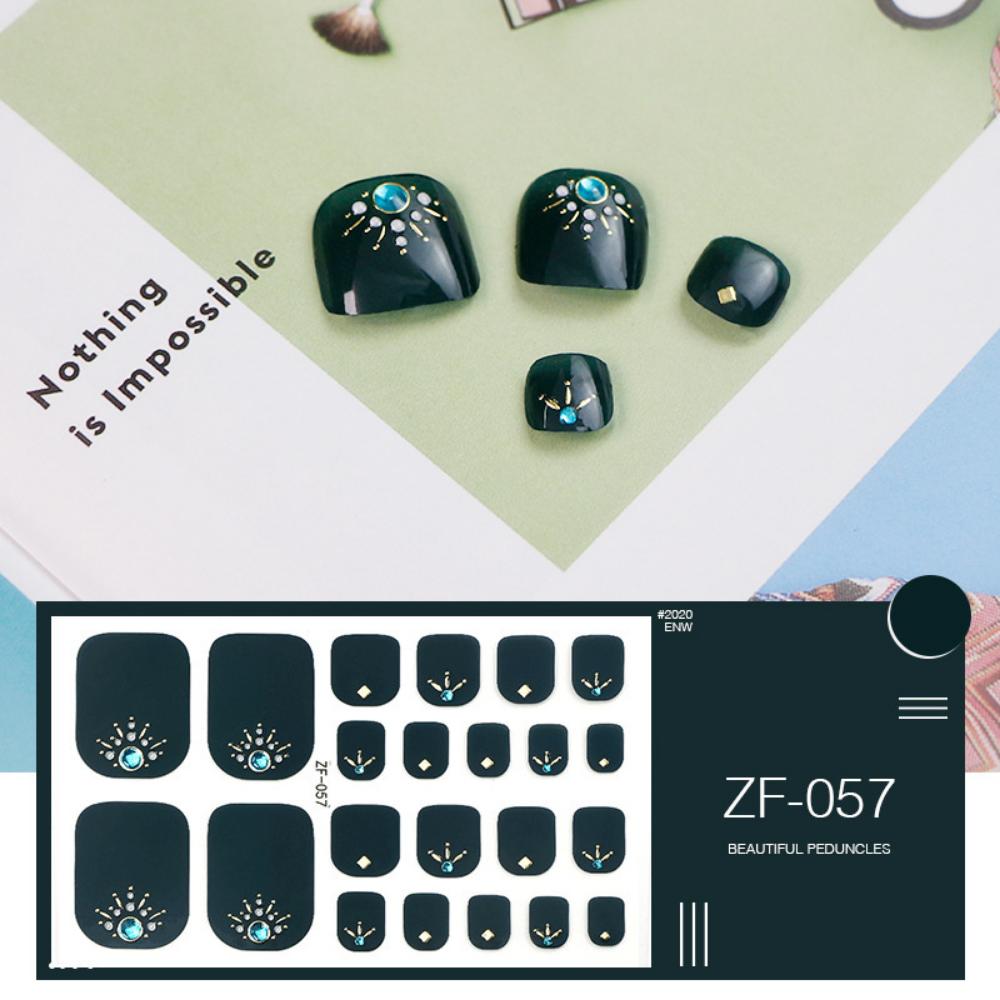 Foot nail three-dimensional sticker 3D imitation drill foot nail nail patch waterproof foot nail sticker full sticker