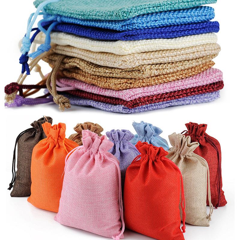 New Bundle Burlap Bag Jewelry Linen Bag Sachet Empty Bag Christmas Gift Drawstring Cotton And Linen Bag