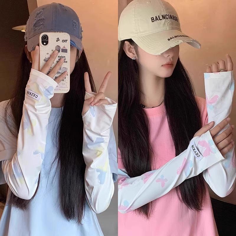 Ice Silk Sun Protection Sleeves for Women - 2025 New Anti-UV Breathable Arm Sleeves for Summer Cycling & Driving