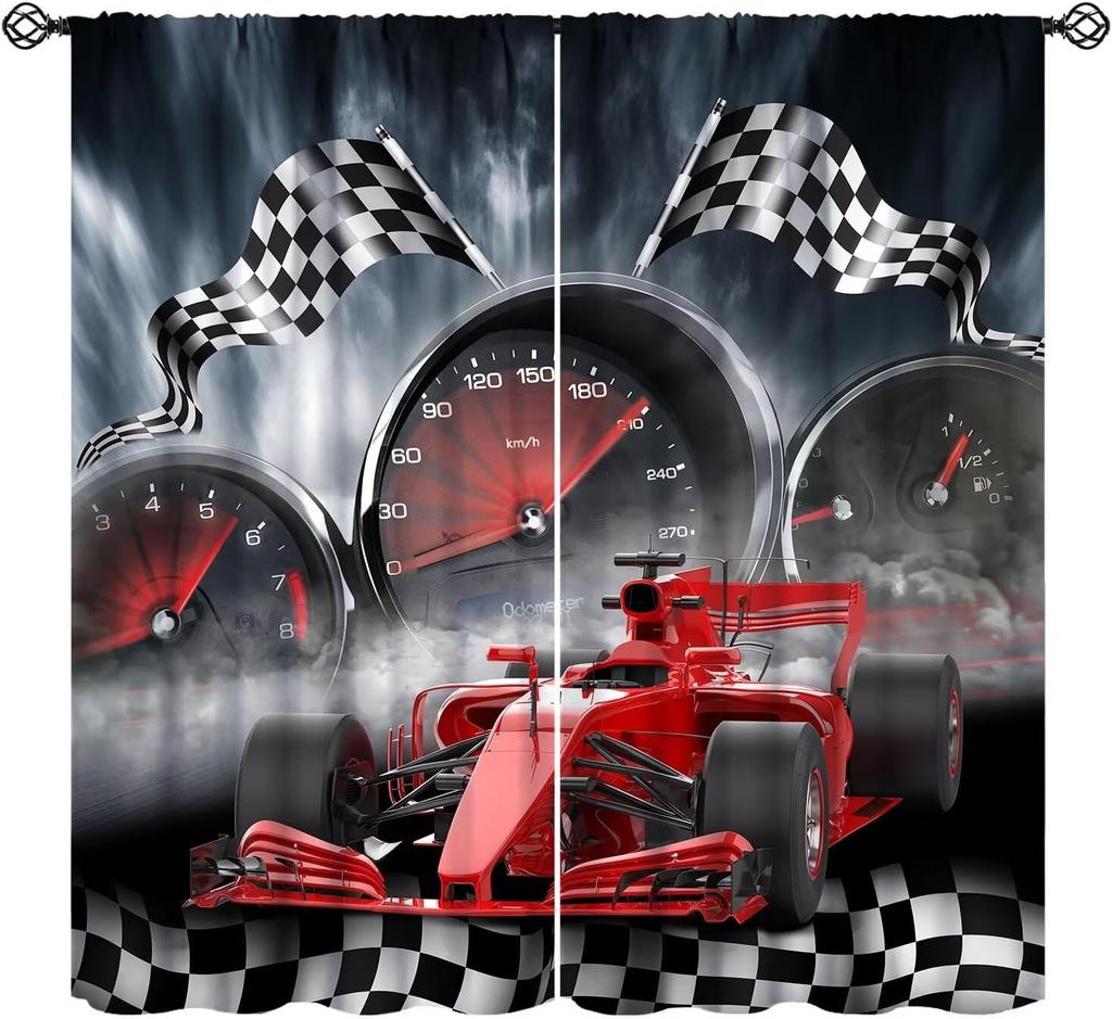 Room Darkening American Football Curtains Men Teens Cool Ball Sporty Theme Art Printed Window Drapes Kids Boys Bedroom Living Curtain Polyester