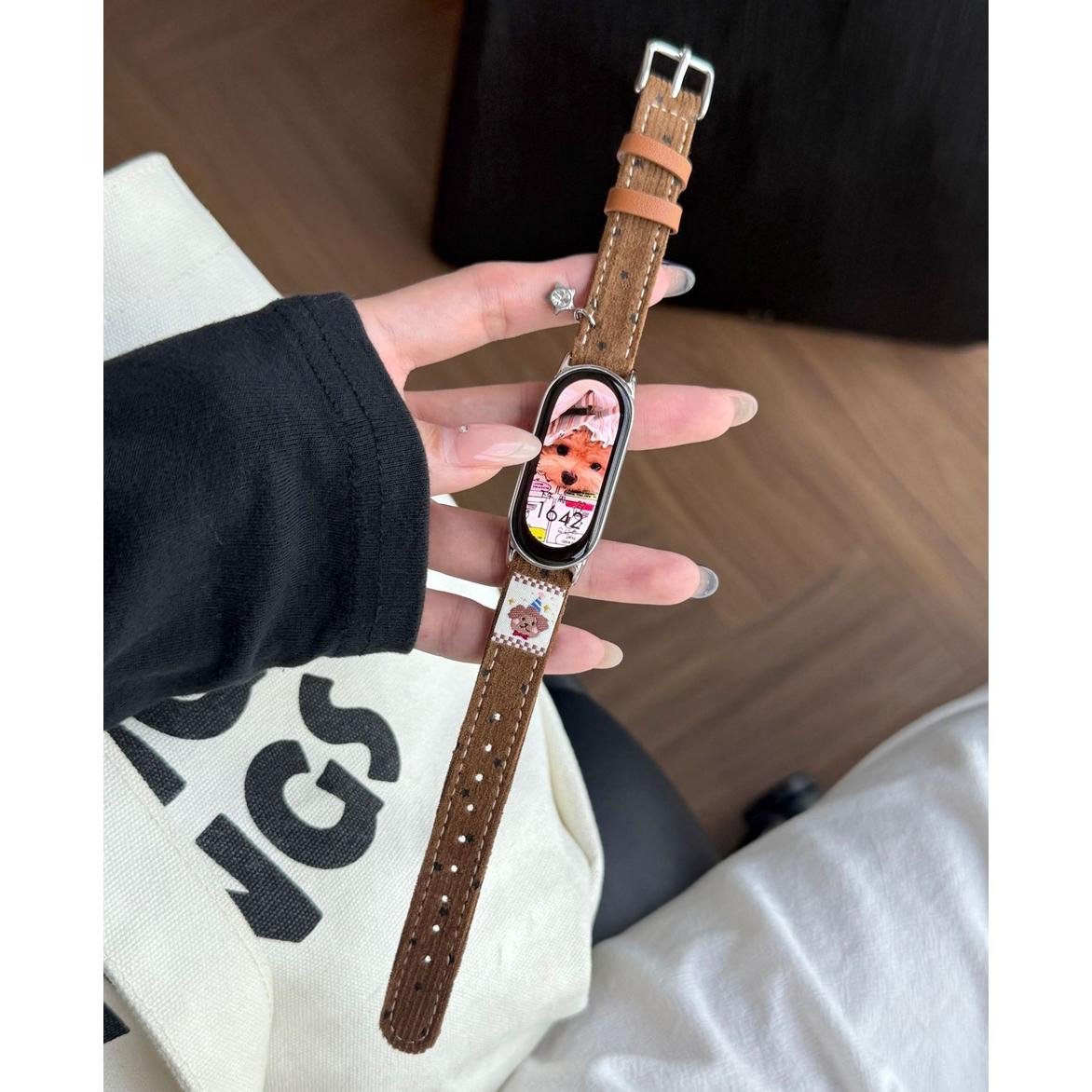 

Cute Dog Star Corduroy Leather Bracelet For Xiaomi Mi Band 10 8 9 Strap Miband 9Pro 8 Pro Stylish Smart Watch Replacement Bands For Mi Band 8 9 10