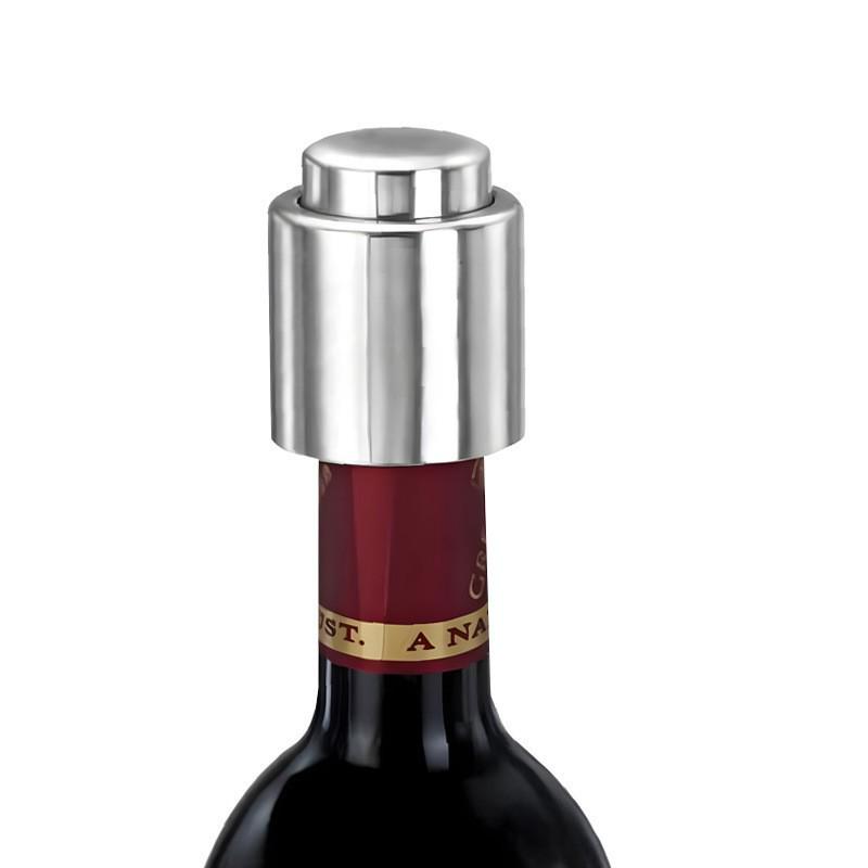 Red Wine Vacuum Stopper with Scale - Press-Type Seal for Freshness
