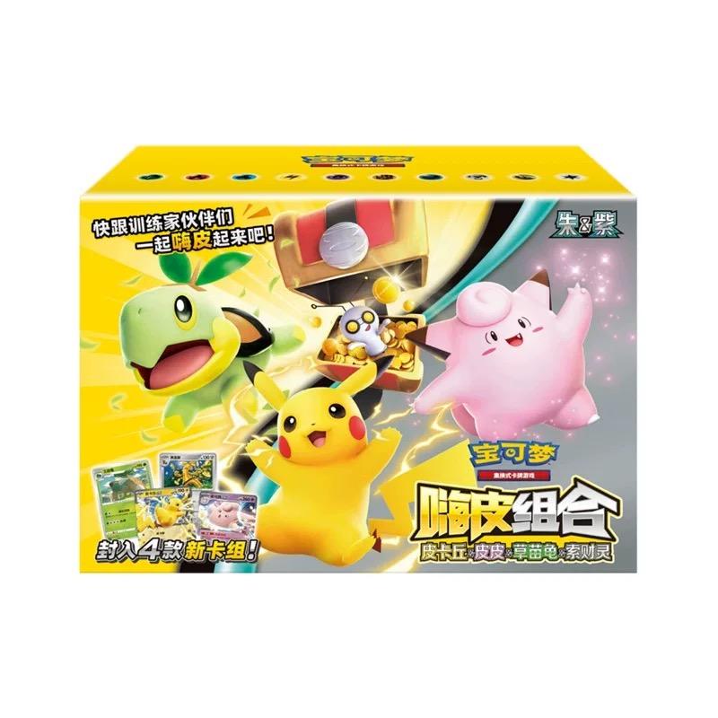 Trading PTCG Cards Chinese Pikachu Clefable Hi Combination Collected 151 Family Special Combination Kid Gift