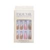 Almond Glitter Line Removable French Manicure Nails