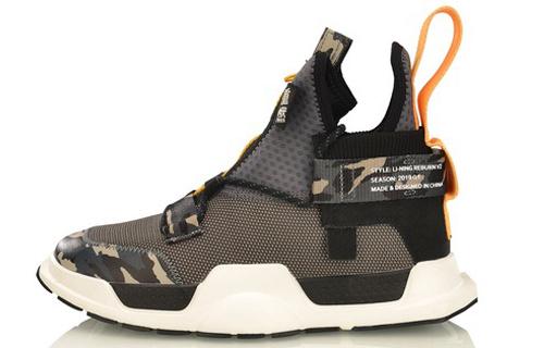 Li Ning Reburn Ws Скользкие Легкие Нескользящие Легкие Средняя высота Винтажные Баскетбольные Кроссовки Унисекс Камуфляж AGBP028-2 38