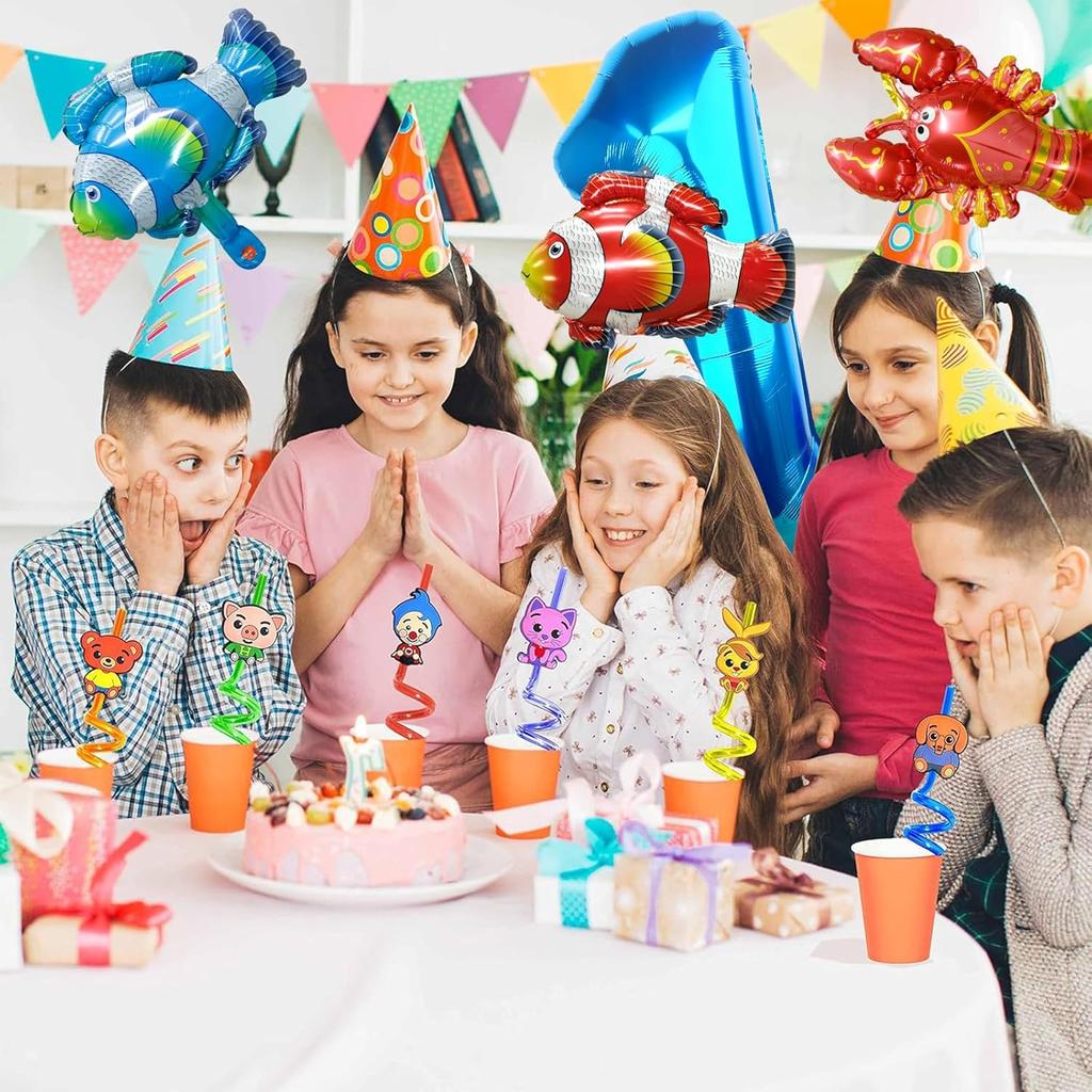 40 Inch Under the Sea Blue Number 1 Balloon, Mini Sea Animal Balloons Ocean Animal Foil Balloon, Fish Crawfish Balloons for Boys Girls Ocean Theme