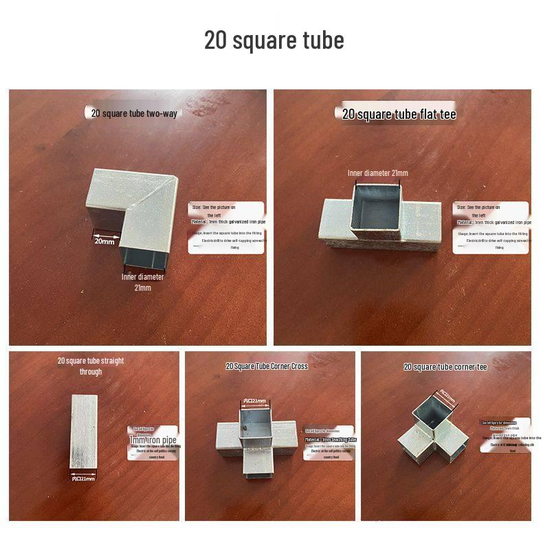 Wrought Iron Galvanized Steel Tube Corner Connectors – No-Weld Angle, Two-Way & Three-Way