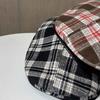 Plaid reverse forward hat women's spring and autumn casual versatile painter hat British retro men's newsboy hat