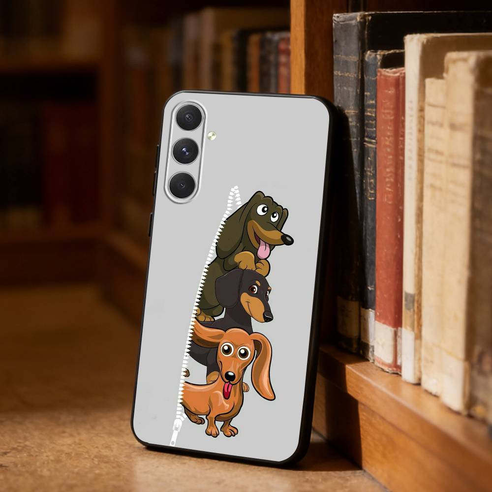 Dachshund Cartoon  Phone Case For Samsung S26,S25,S24,S23,S22,S21,Plus,Fe,Lite,Others Black Cover