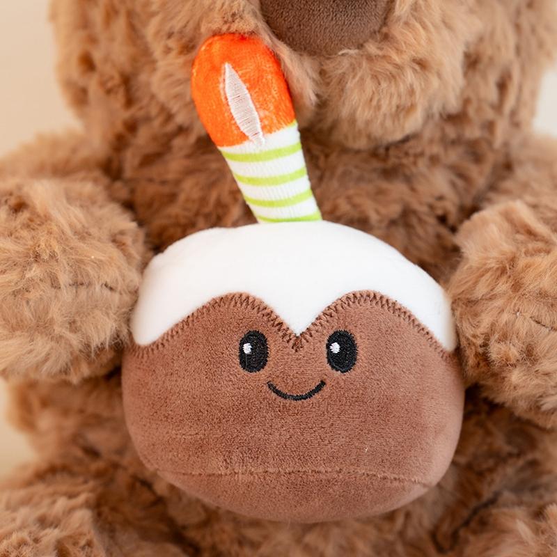 Non-Toxic Cute Bear Stuffed Plush Toy Cartoon Animal Teddy Bear Cake Plushies Cushion Dolls Kids Gifts Happy Baby One Birthday Party Decor