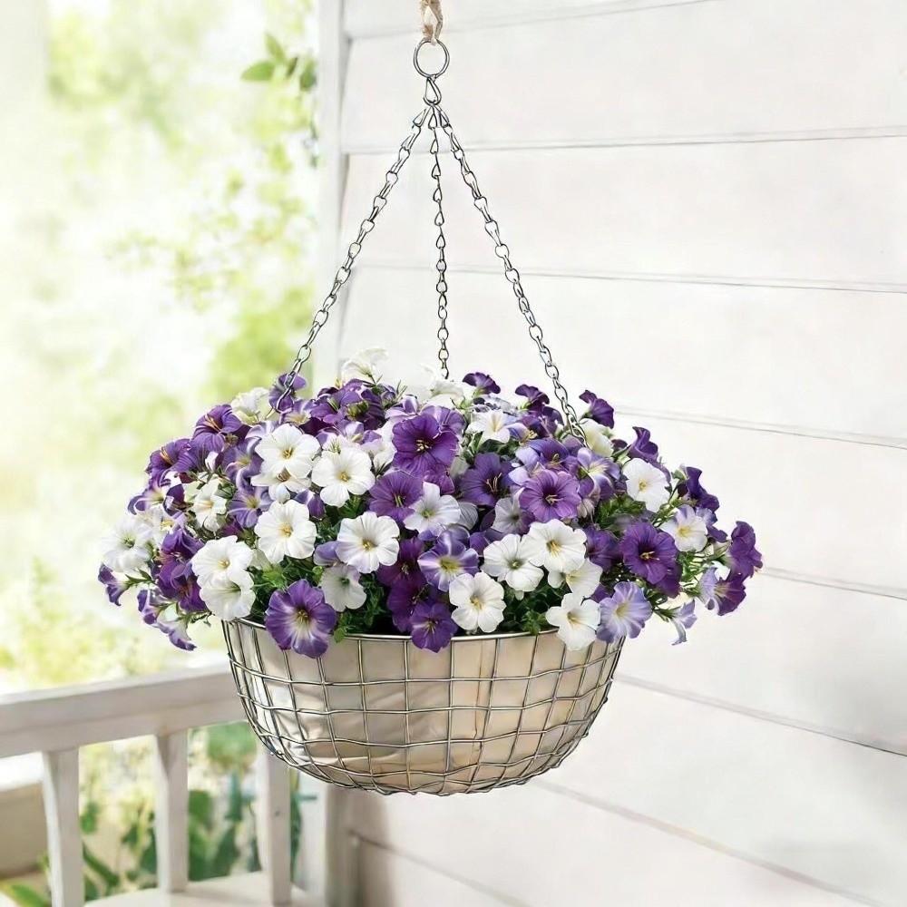 Realistic Silk Morning Glory Flowers UV Resistant Fake Flower Bouquets Faux Plant  Balcony Decor