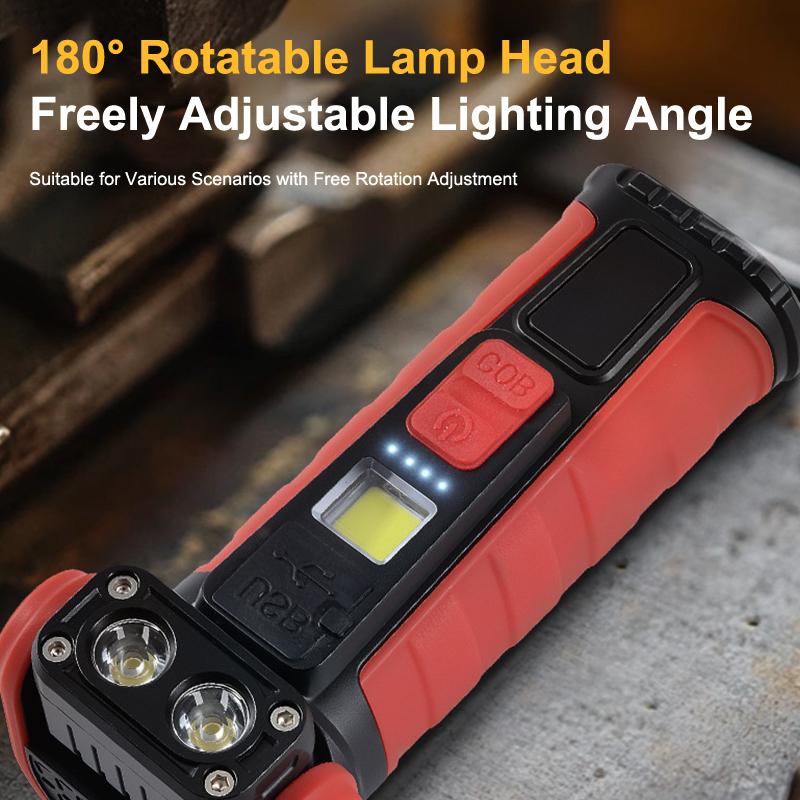 Magnetic Cob Work Light - Super Bright Flashlight With Pen Clip Multi-Functional Outdoor Night Emergency Maintenance Light