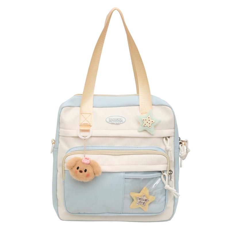 Damska Torba na Ramię Color Block Styl College Studencka Torba Crossbody Torba na Książki do Klasy