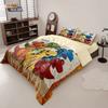 3Pcs Cartoon Dinosaur Animal Print Coreless Down Comforter Set Comfortable Bedroom Dormitory Bedding Decoration Machine Washable