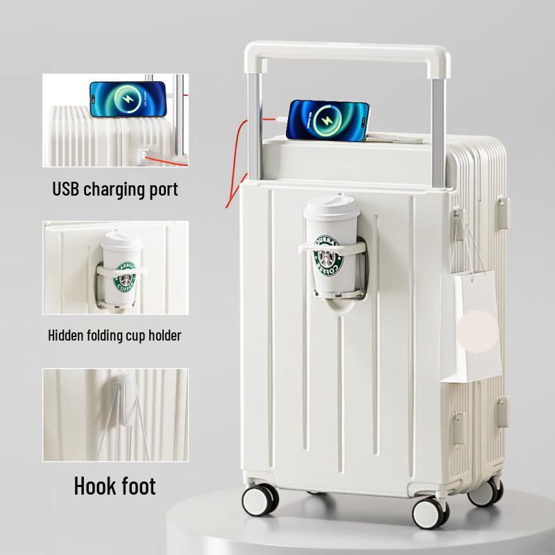 XiaoYan Wide Handle Charging Travel Suitcase 26 Inch