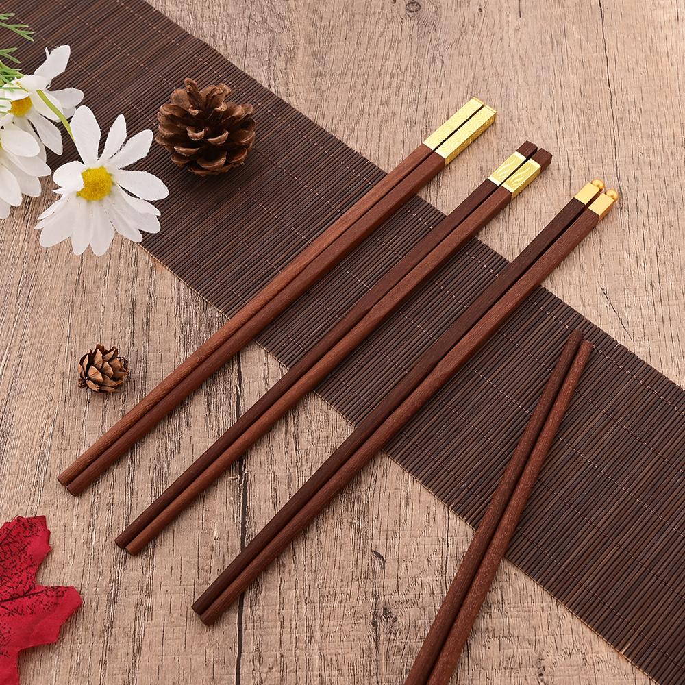 Natural Red Sandalwoo Chopsticks 5/6/8/10 Pairs Reusable Chopsticks Tableware Traditional Retro Handmade Natural Gift