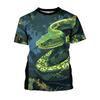 Terror Snake 3D Printed T-shirt Men's Animal Snake Pattern Round Neck Clothing Summer Fashion Street Casual Short Sleeve Tops