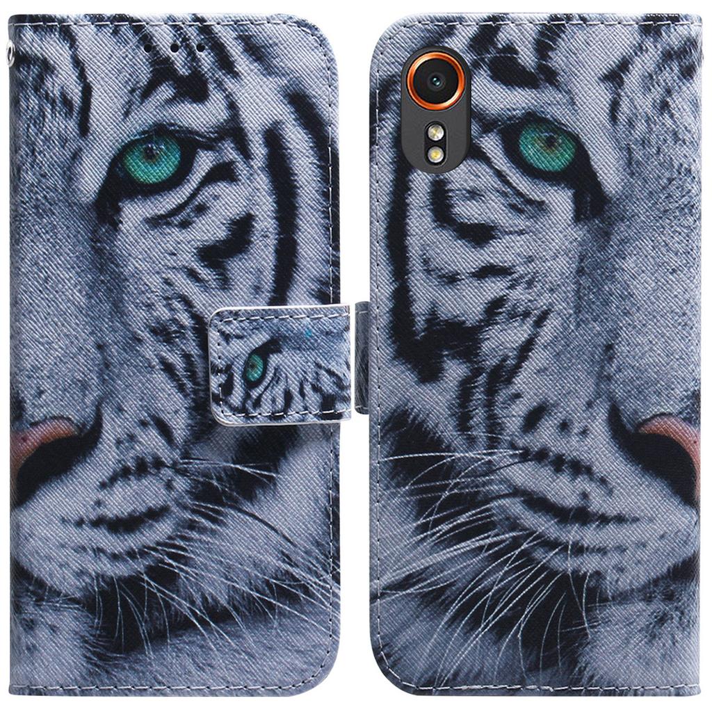 For Samsung Galaxy Xcover7 Case PU Leather Pattern Magnetic Clasp Stand Function Phone Cover
