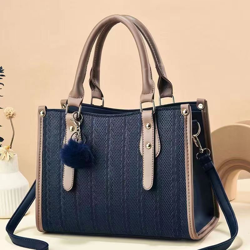Large Capacity Single Shoulder Crossbody Bag Female Bag Foreign Style Handbag New Fashion Striped Texture Korean Multi-layer