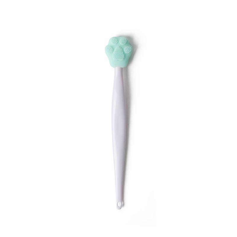 Cat Paw Double-sided Wash Face Silicone Brush Exfoliating Nose Clean Blackhead Removal Brushes Tools With Replacement Head