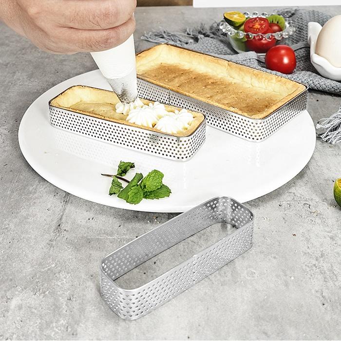 Perforated Tartlet Form 10x4xh2cm Rectangular Tart Edge