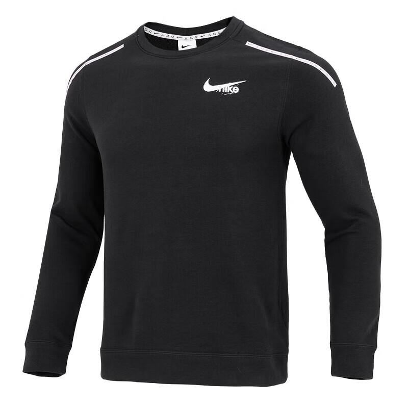 Nike Men s Dri-FIT Long-Sleeve Graphic Crew Sweatshirt  Black/White  DQ4793-010 M