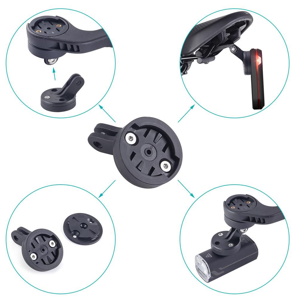 2Pcs MTB Road Bike Computer Base Connecting Seat Bike Computer Fixing Base Adjustable Angle for Garmin/XOSS/Magene/BlackBird/iGS