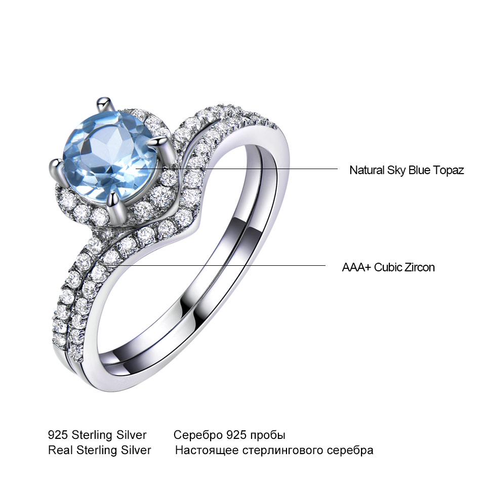 Umcho Ringe mit himmelblauem Topas, Schmuckgeschenke zum Jahrestag, Geburtstag, Valentinstag, für Frauen, Ehefrauen und Mädchen