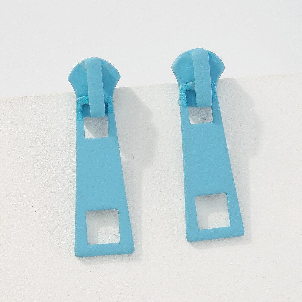 

Модные индивидуальные серьги-гвоздики на молнии для женщин, корейские креативные красочные необычные серьги 2021, трендовые украшения в стиле хип-хоп, панк жёлтый