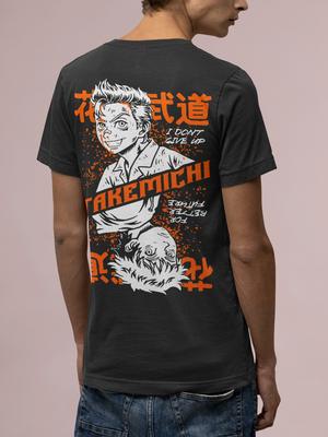 Mens Organic Cotton Anime Tokyo Revengers Takemichi Hanagaki Streetwear T-Shirt
