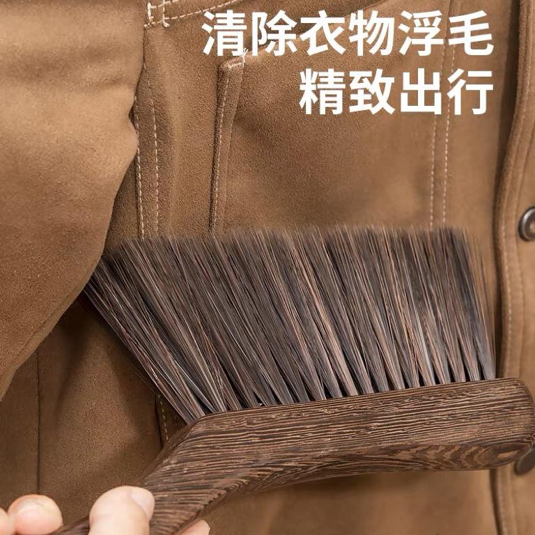 2pcs Hand Broom Cleaning Brushes-Soft Bristles Dusting Brush for Cleaning Car/Bed/Couch/Draft/Garden/Furniture/Clothes,Wooden Handle