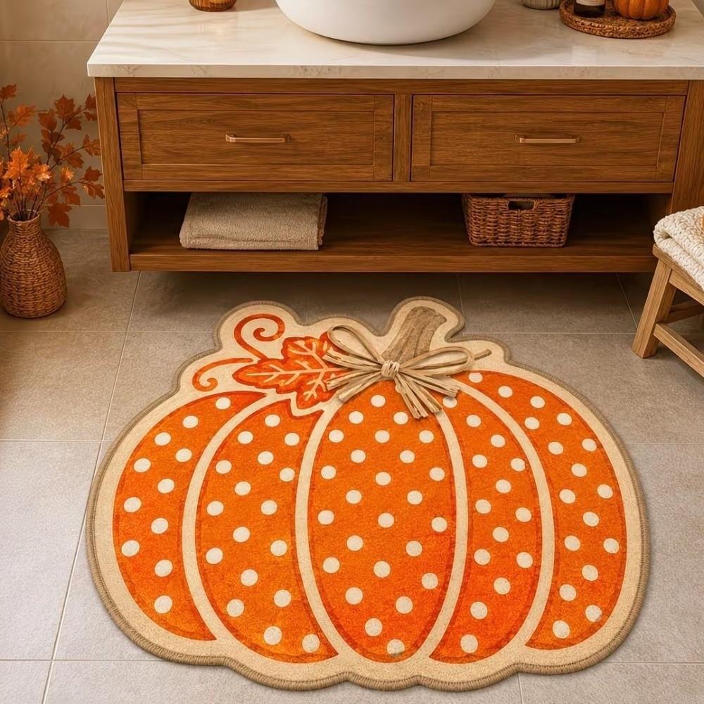 Skin-Friendly Halloween Floor Mat Faux Cashmere Entryway Rug Creative Dirt Trapping Mat Indoor